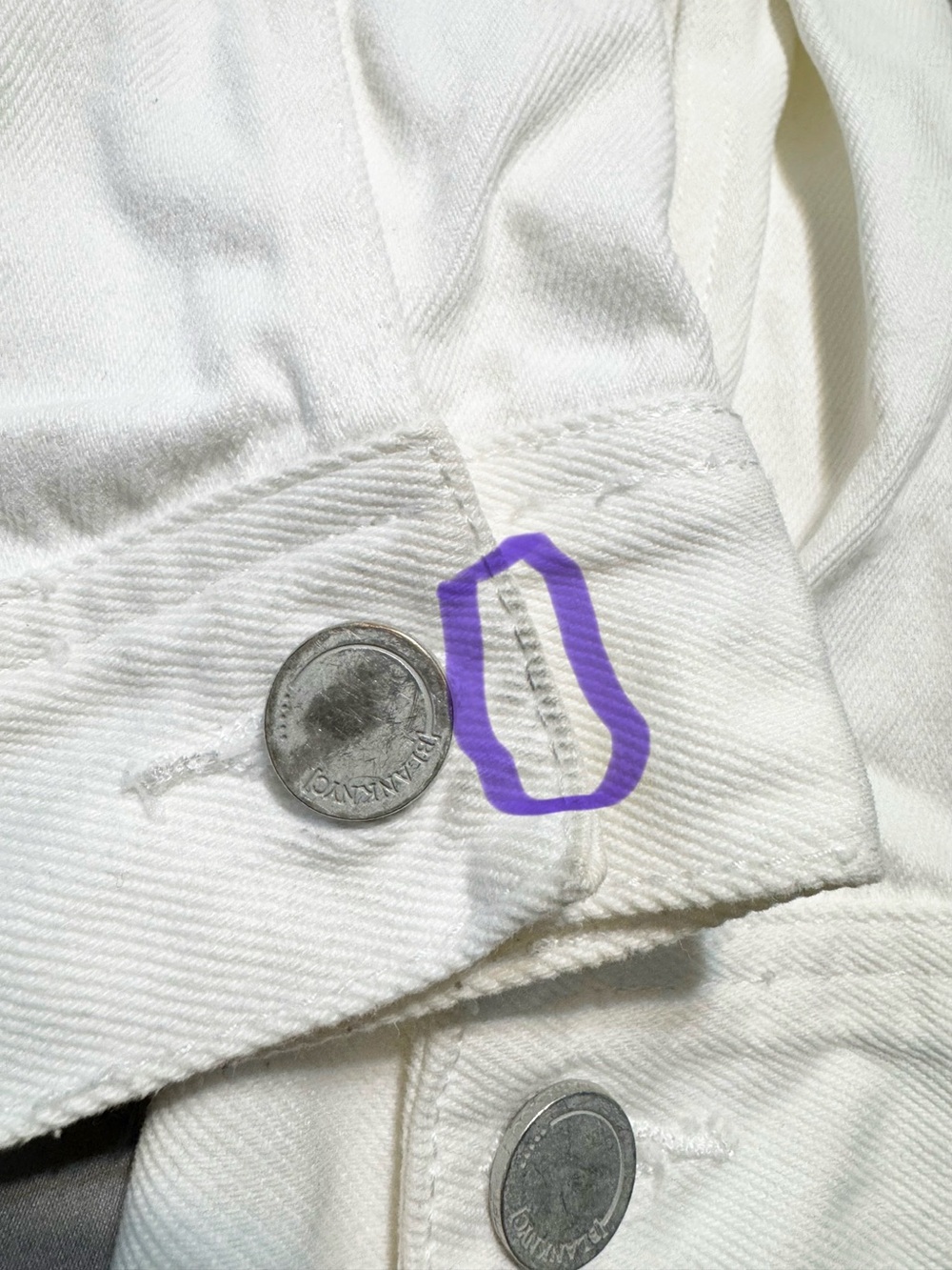 Blank NYC Frayed Hem White Denim Jean Jacket Small - Picture 8 of 12